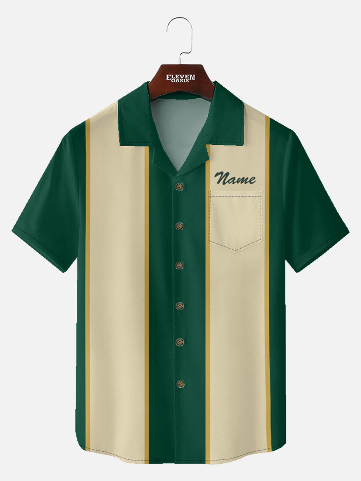 Tall Men's Customizable Striped Short Sleeve Shirt