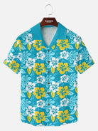 Men's Tropical Vibrant Hibiscus Short Sleeve Shirt Eleven Oasis