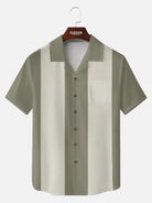 Men's Basic 50s Style Camp Collar Bowling Short Sleeve Shirt ElevenOasis