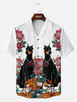 Men's Guardian Dog Floral Short Sleeve Shirt Eleven Oasis
