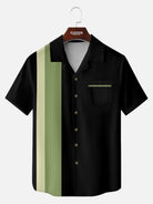 Men's Retro Accent Stripe Panel Short Sleeve Shirt Eleven Oasis