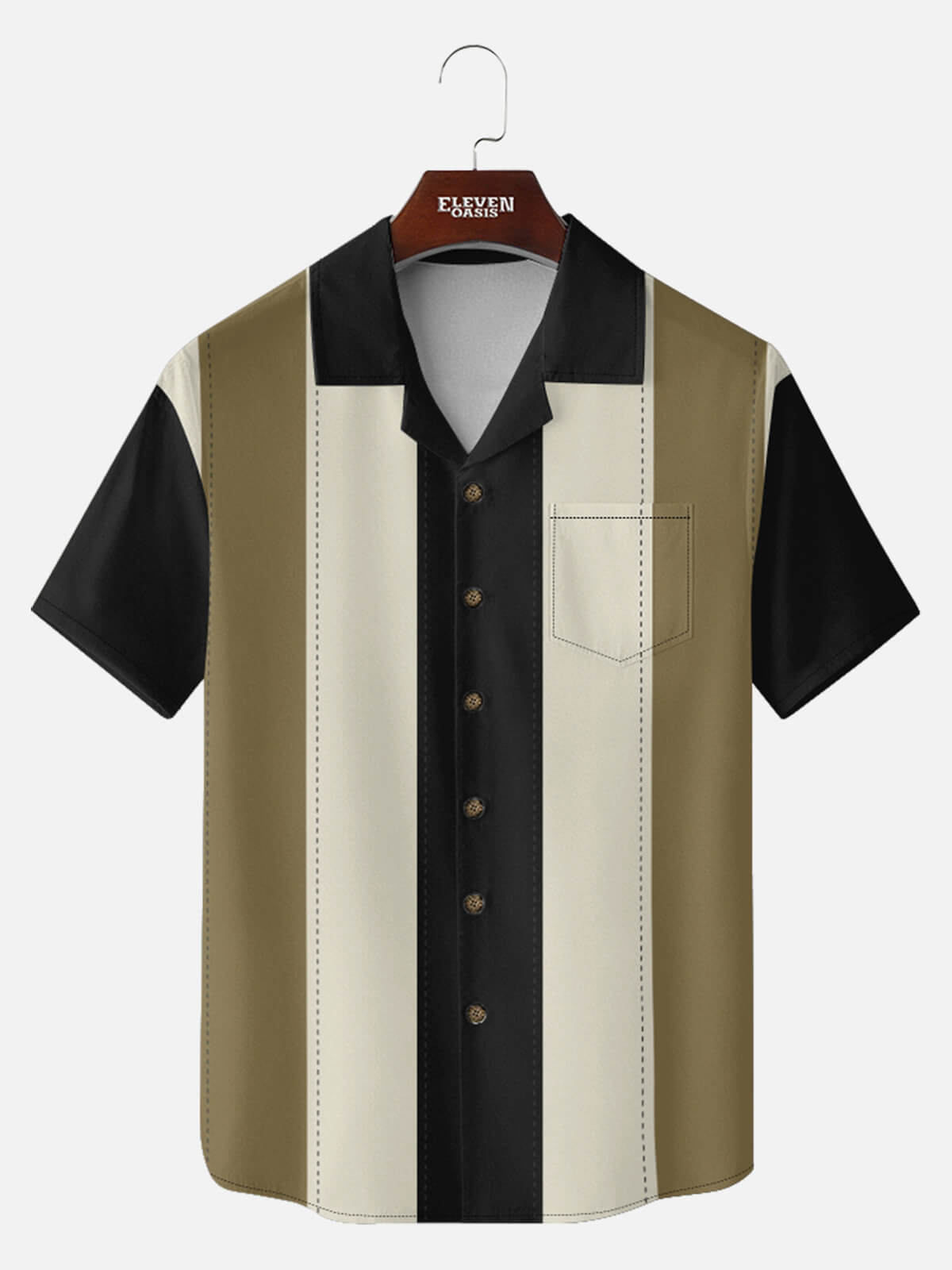 Men's Classic Contrast Panel Short Sleeve Shirt Eleven Oasis