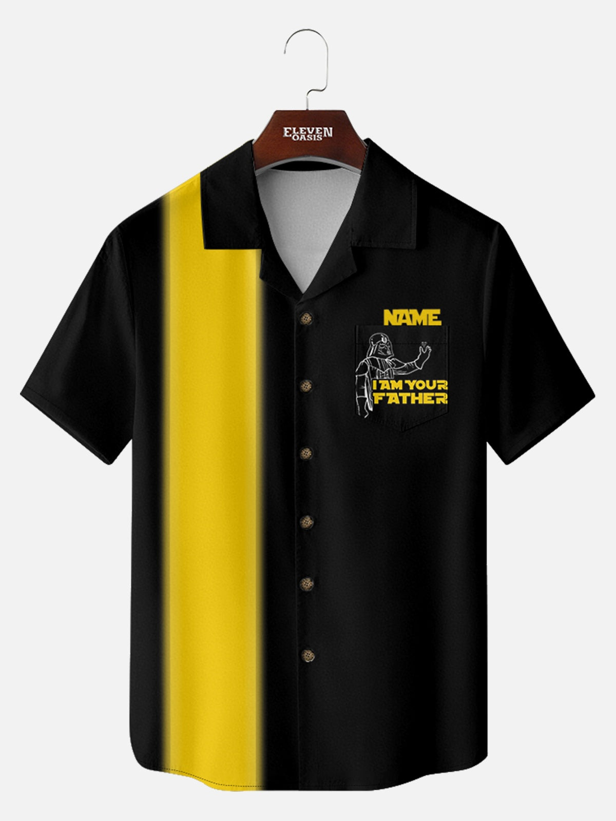Men's Custom Name "I Am Your Father" Lightsaber Short Sleeve Shirt Eleven Oasis