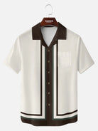 Tall Men's Framed Panel Contrast Collar Short Sleeve Shirt Eleven Oasis