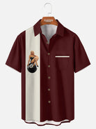 Men's Pin-Up Eight Ball Bowling Short Sleeve Shirt?