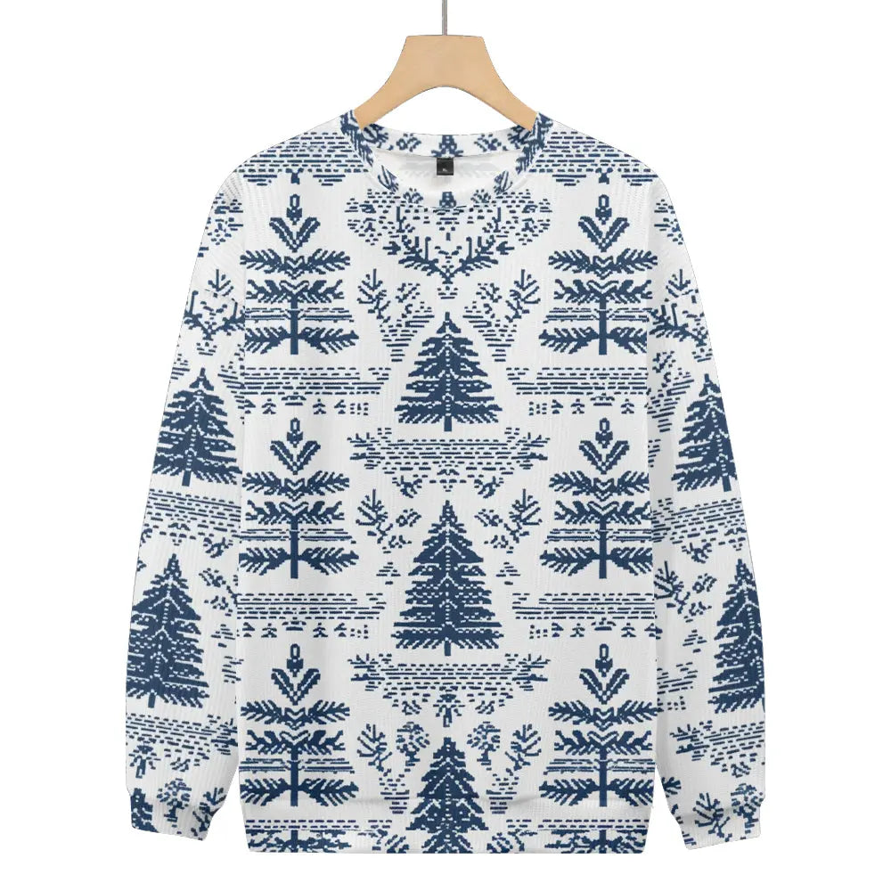 Beautiful Christmas Trees Knitted Crewneck Sweatshirt, mens short sleeve shirts?¨º?big and tall mens shirts?¨º?short sleeve shirts for men?¨º?mens 4xl shirts?¨º?casual short sleeve shirts