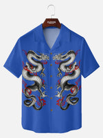 Tall Men's Chinese Twin Dragon Short Sleeve Shirt Eleven Oasis