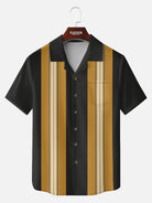 Men's Retro Multi Stripe Panel Short Sleeve Shirt Eleven Oasis