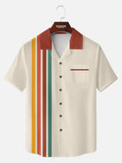 Men's Retro Resort Stripe Short Sleeve Shirt ElevenOasis