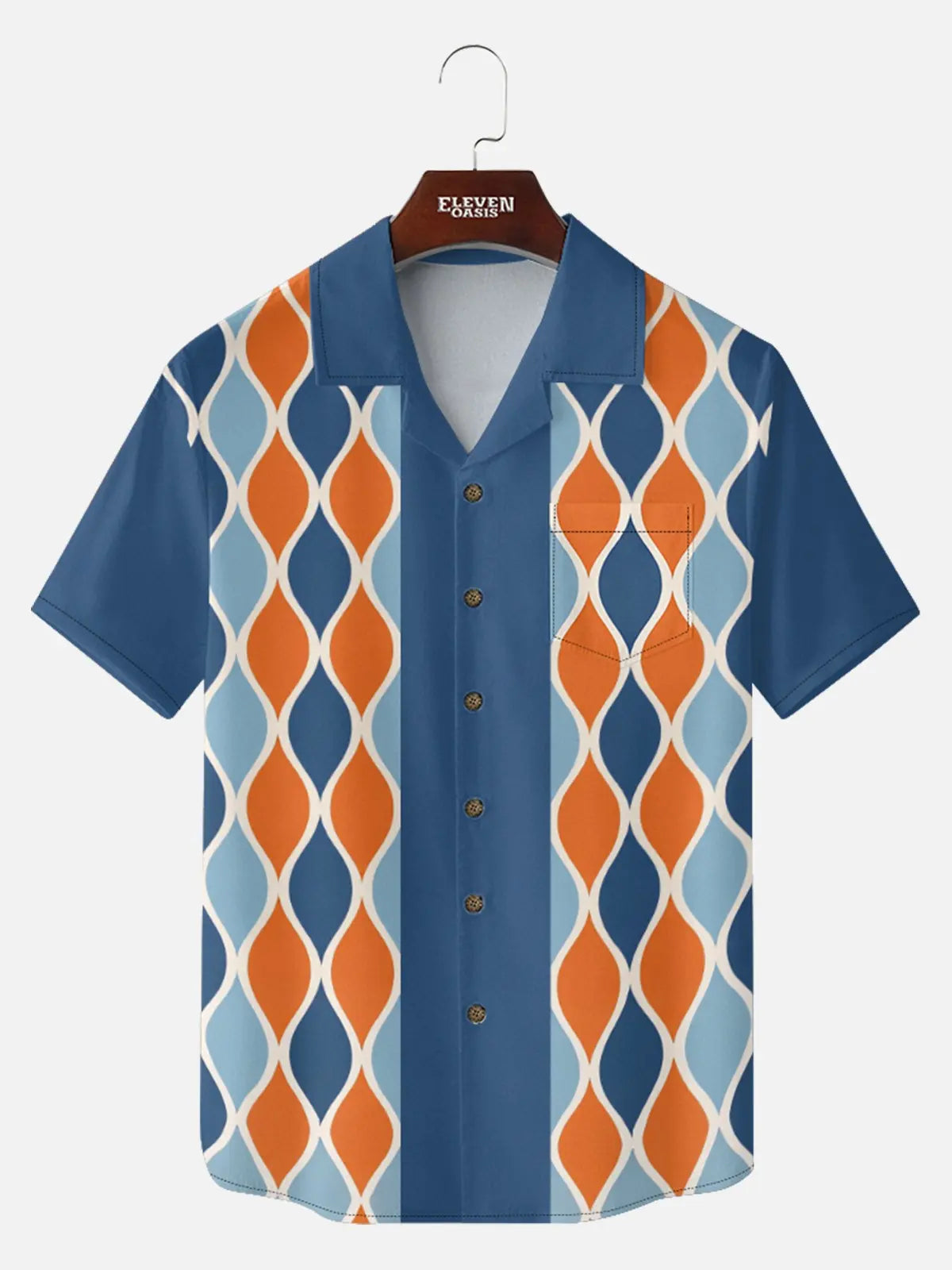 Tall Men's Palm Springs Diamond Short Sleeve Shirt Eleven Oasis