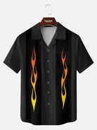 Tall Men's Dragstrip Flame Hot Rod Short Sleeve Shirt Eleven Oasis