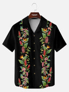Tall Men's Bird of Paradise Floral Panel Camp Collar Short Sleeve Shirt Eleven Oasis