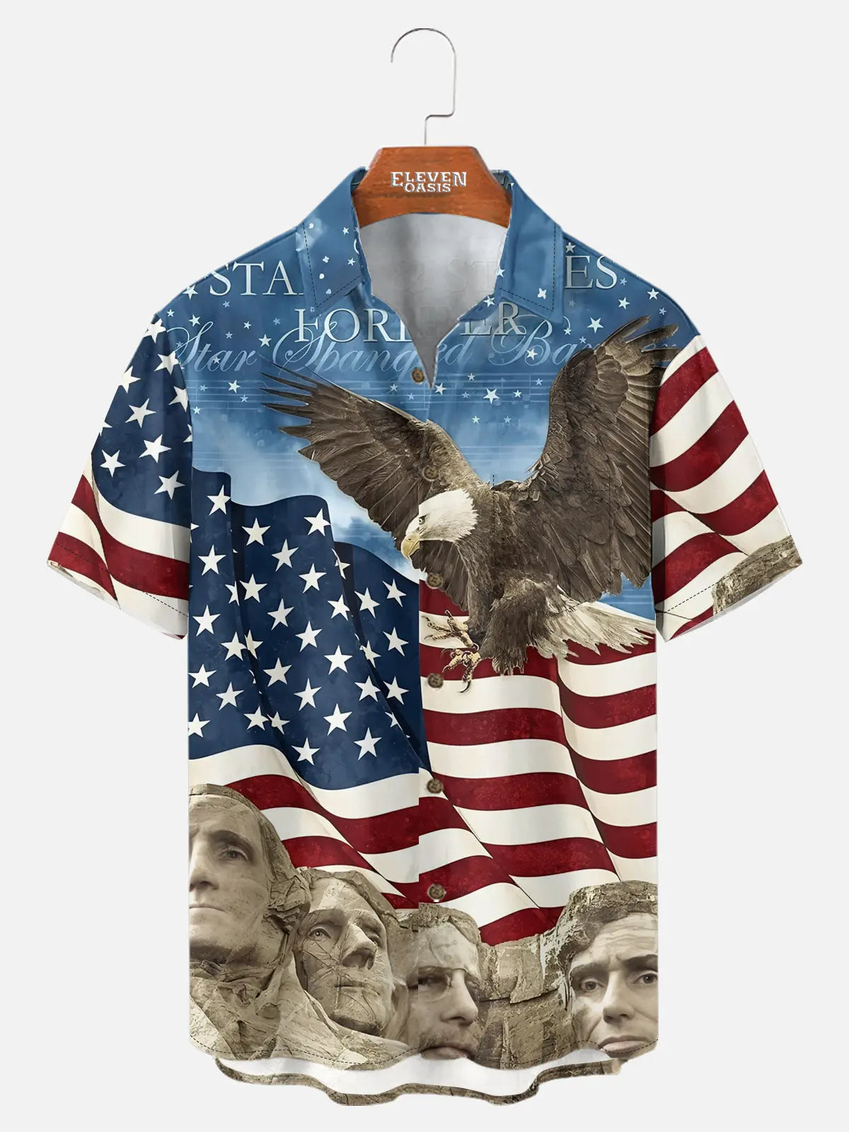 Men's Stars Stripes Founding Fathers Short Sleeve Shirt 