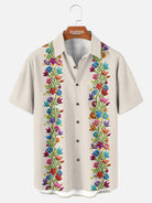 Men's Floral Panel Fiesta Short Sleeve Shirt ElevenOasis