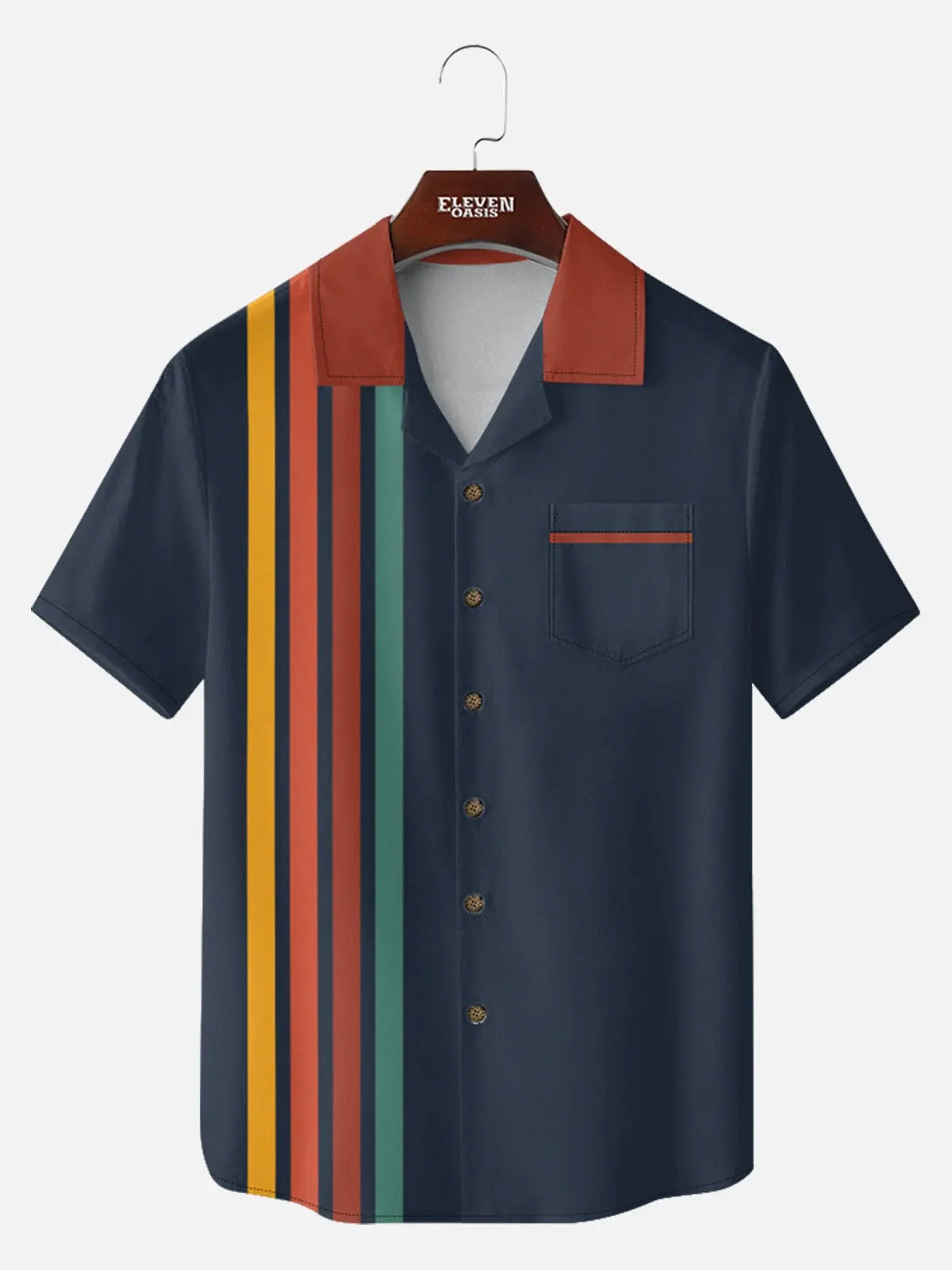 Men's Retro Resort Stripe Short Sleeve Shirt?