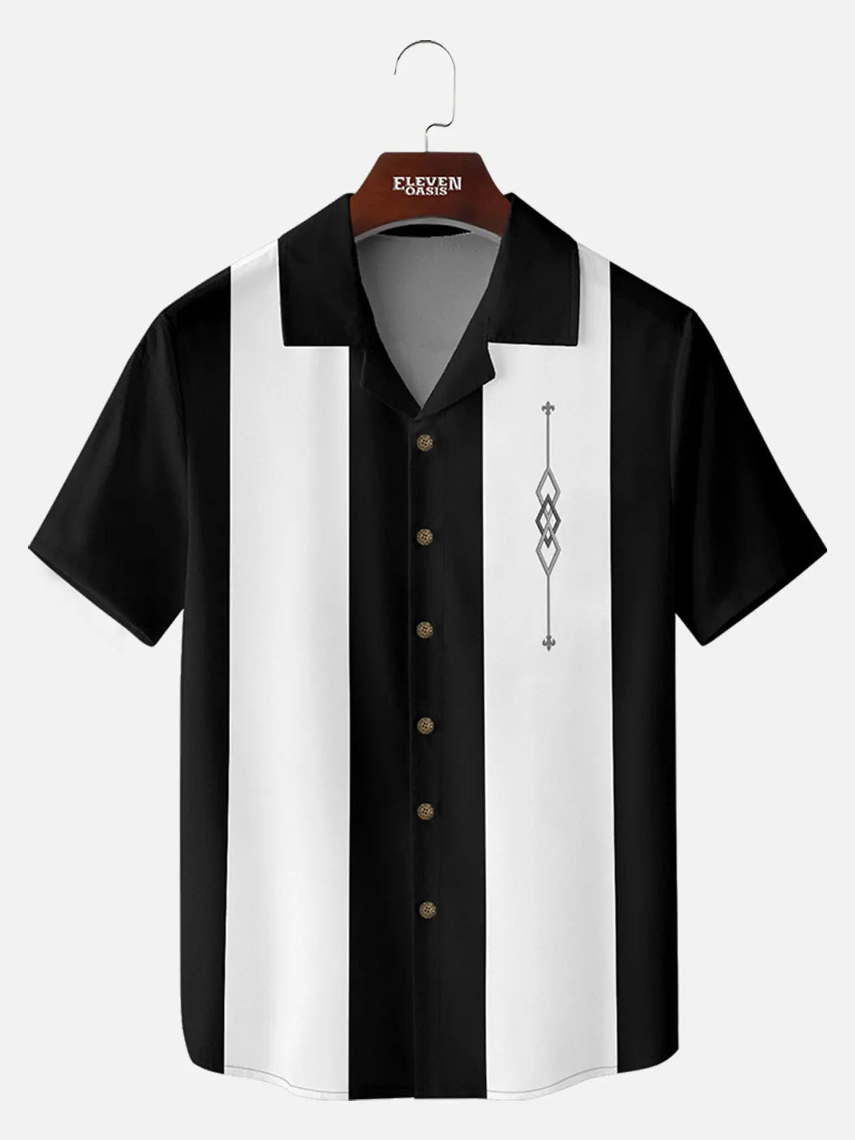 Men's Classic Diamond Panel Short Sleeve Shirt ElevenOasis