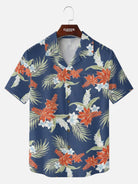 Tall Men's Tropical Palm Floral Short Sleeve Shirt Eleven Oasis