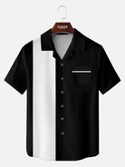 Men's Color Block Panel Short Sleeve Shirt ElevenOasis