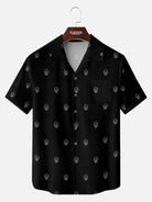 Men's Mini Skull Print Short Sleeve Shirt ElevenOasis