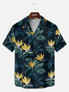 Tall Men's Bird of Paradise Jungle Short Sleeve Shirt Eleven Oasis
