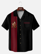 Tall Men's Pin-Up Poker Chip Panel Bowling Short Sleeve Shirt Eleven Oasis