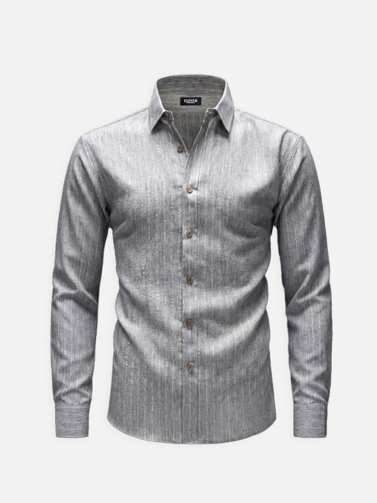 Men's Subtle Sheen Striped Long Sleeve Shirt ElevenOasis