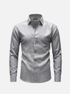 Men's Subtle Sheen Striped Long Sleeve Shirt ElevenOasis