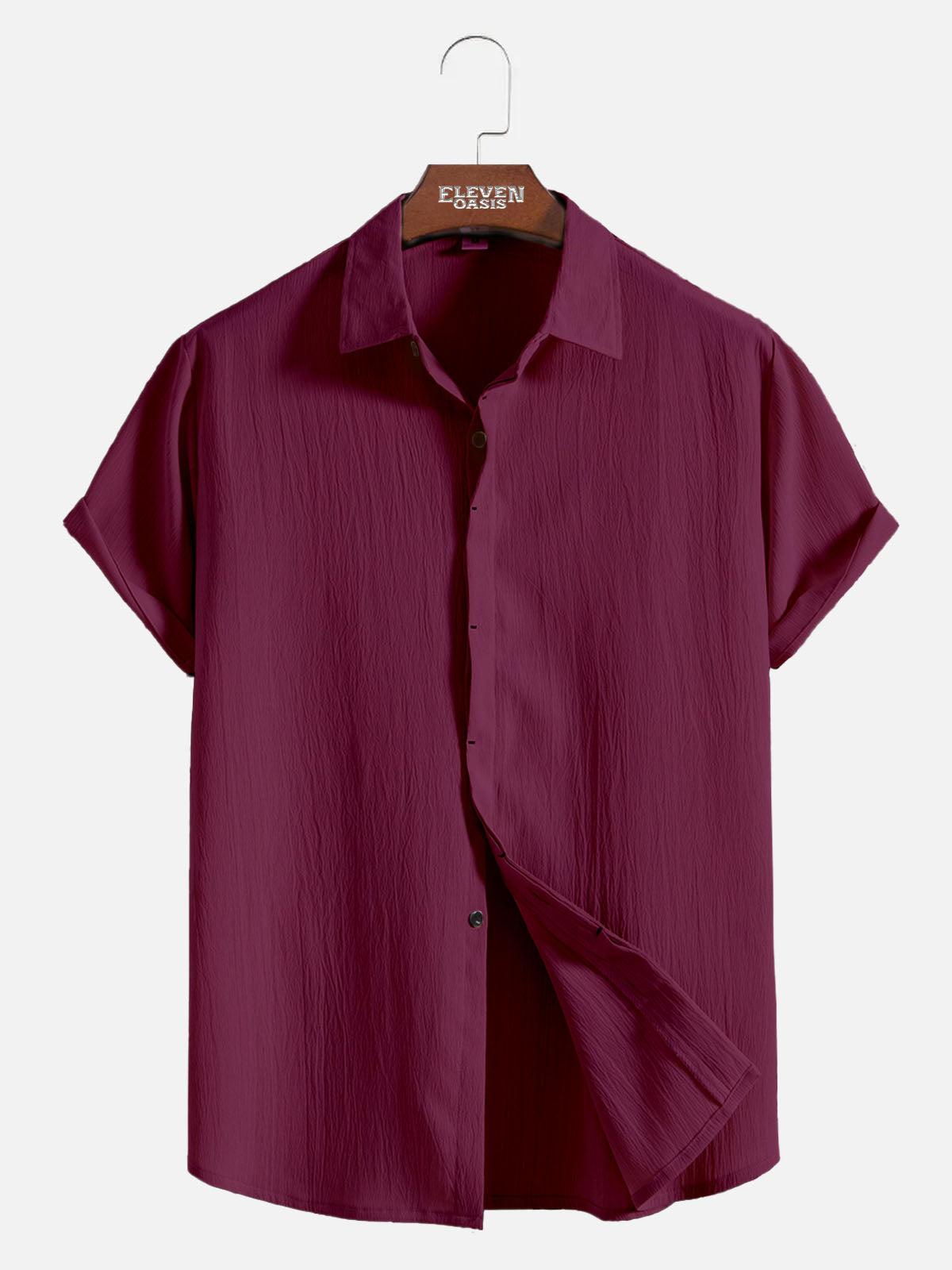 Men's Everyday Crinkle Texture Short Sleeve Shirt ElevenOasis