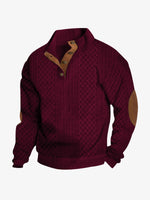 Men's Cable Knit Quarter Button Pullover Sweater ElevenOasis