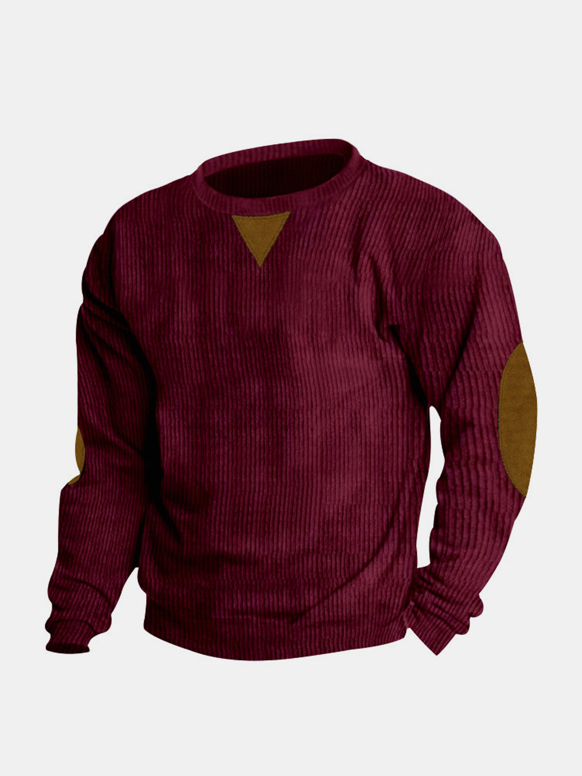 Men's Corduroy Elbow Patch Crew Neck Sweatshirt Eleven Oasis