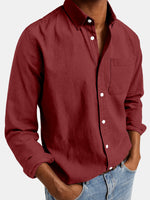 Men's Acid Washed Cotton Long Sleeve Shirt Eleven Oasis