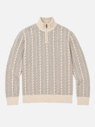 Men's Cable Knit Quarter-Zip Slim Fit Sweater Eleven Oasis