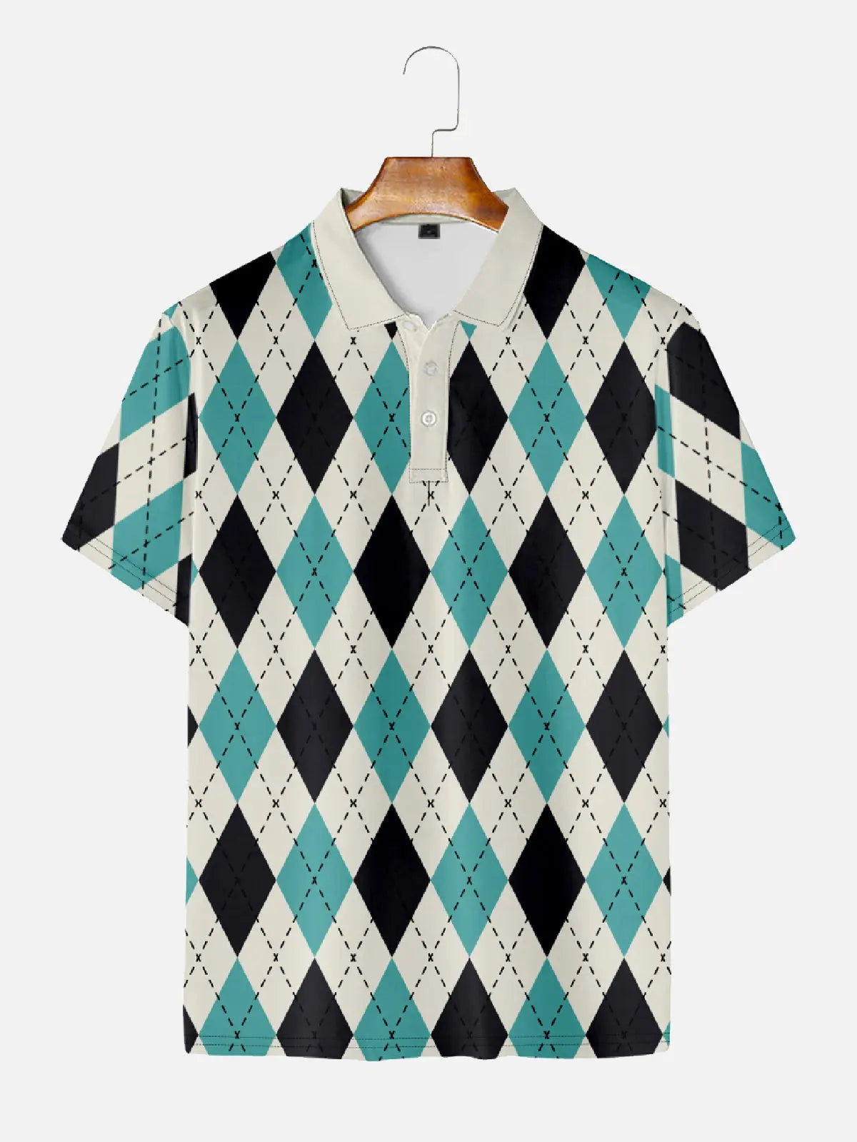 Men's Blue Checkered Short Sleeve Polo ShirtMens short sleeve shirts Big and tall Mens shirts Short sleeve shirts for men Mens 4xl shirts Casual short sleeve shirts