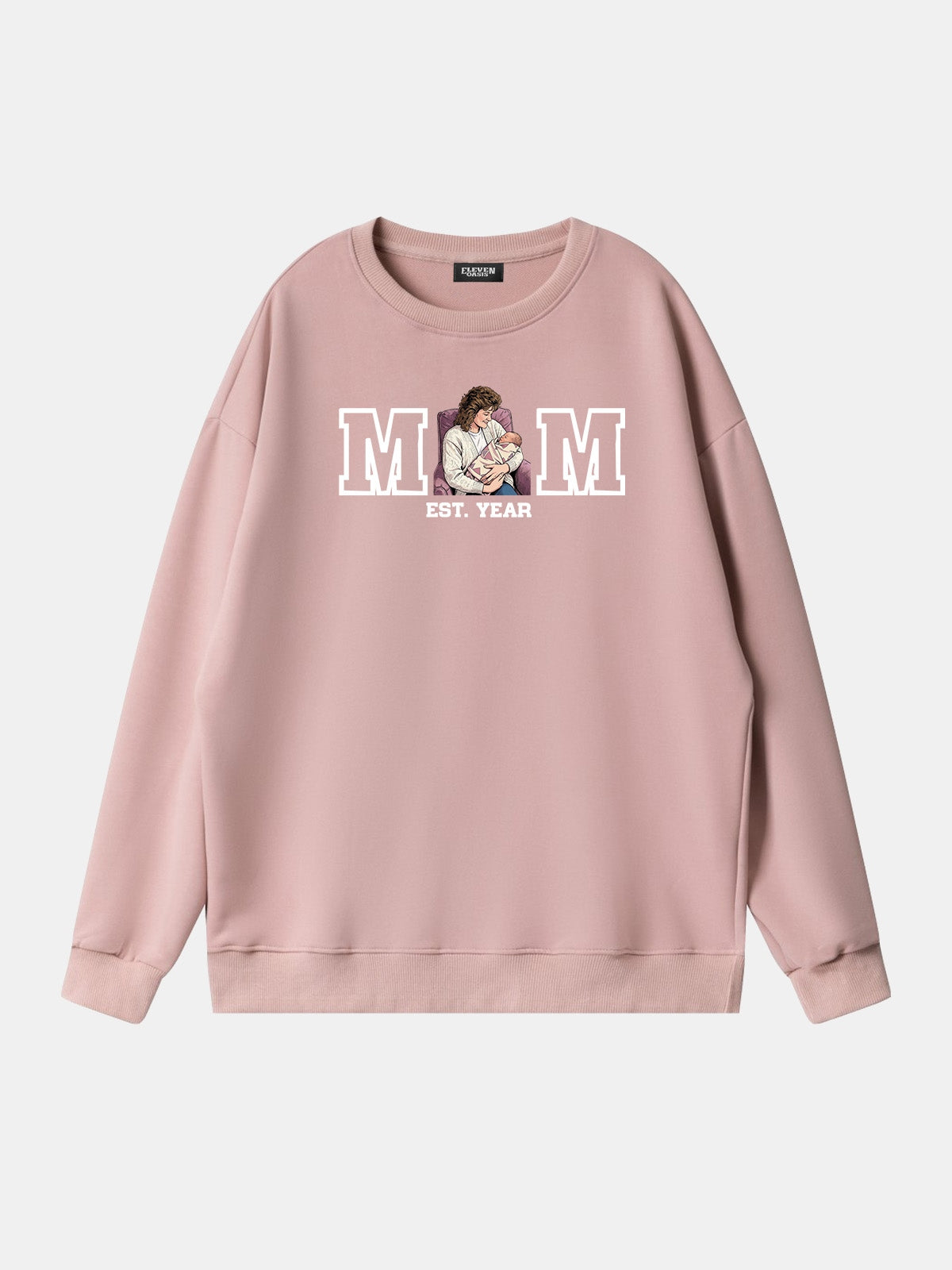 Custom Mom Illustration Sweatshirt Eleven Oasis