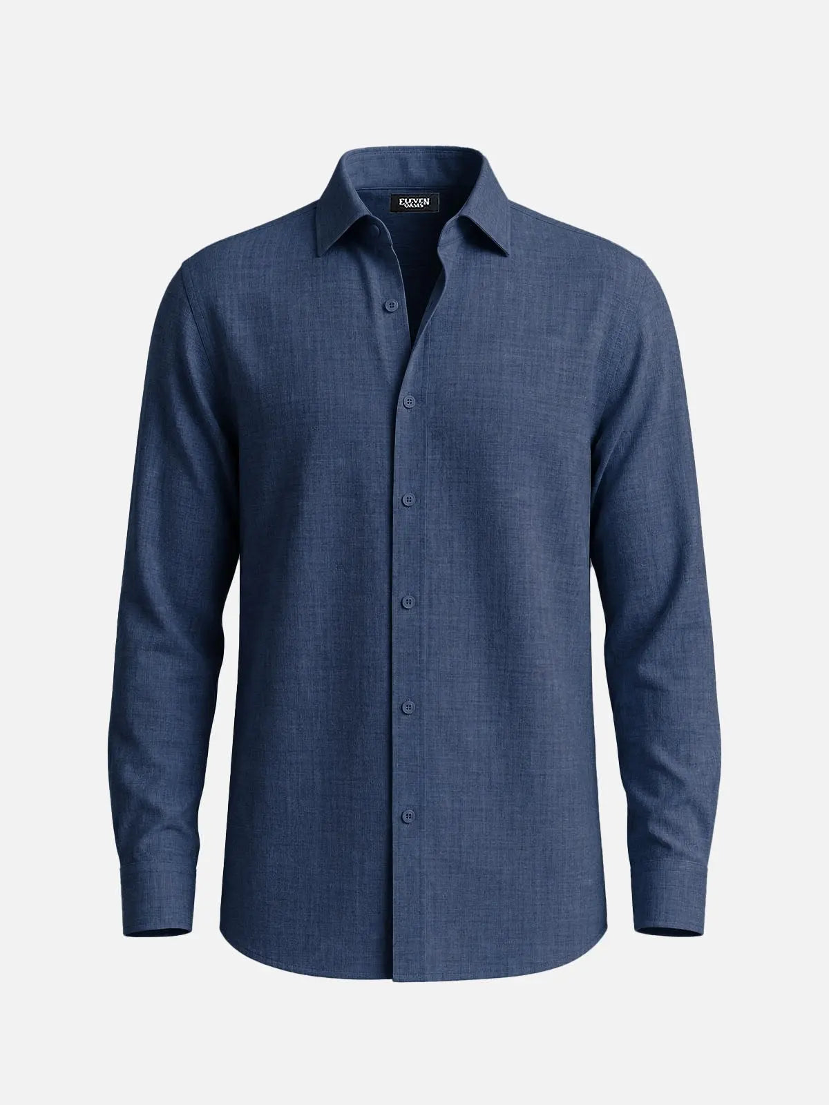 Men's Linen Blend Regular Fit Long Sleeve Shirt Eleven Oasis