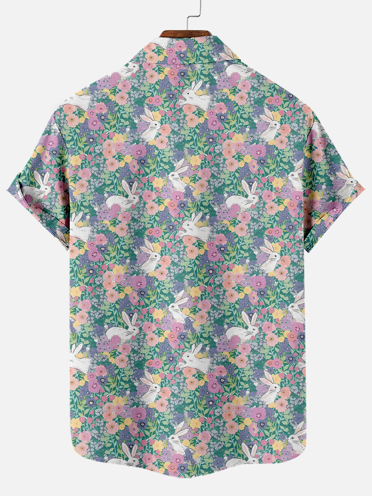 Men's Easter Egg Bunny Pattern Short Sleeve Shirt Summer Everest
