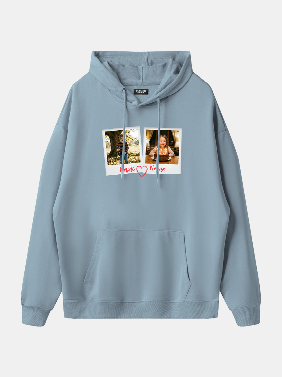 Custom Photos & Names Hoodie Eleven Oasis