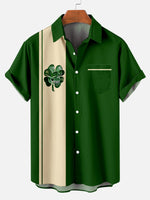 St. Patrick's Stripe Pattern Men's Short Sleeve Shirt Eleven Oasis