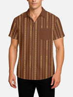 Tall Men's Retro Arrow Stripe Short Sleeve Shirt Eleven Oasis