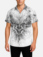 Men's IT Pennywise Sketch Halloween Short Sleeve Shirt Eleven Oasis
