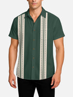 Men’s Dash Stripe Bowling Short Sleeve Shirt Eleven Oasis