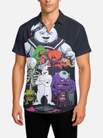 Men's Ghostbusters Cartoon Monsters Short Sleeve Shirt Eleven Oasis