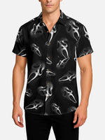 Men's Ghost Face All-Over Print Short Sleeve Shirt Eleven Oasis