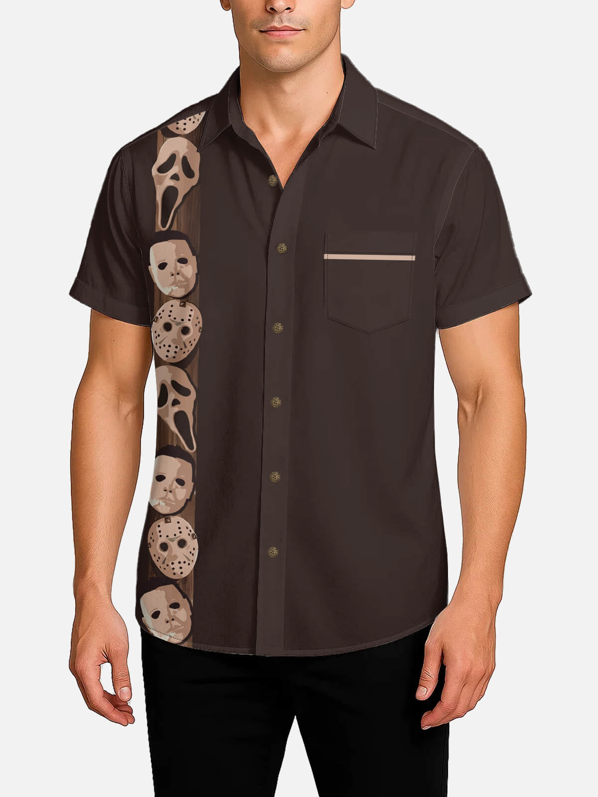 Tall Men's Slasher Icons Halloween Short Sleeve Shirt Eleven Oasis