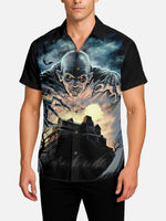 Men's Vampire Haunted Mansion Halloween Short Sleeve Shirt Eleven Oasis