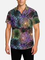 Tall Men's Fireworks Burst Short Sleeve Shirt Eleven Oasis