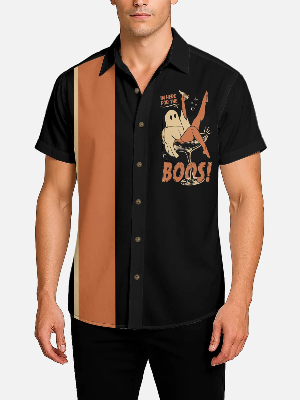 Men's I'm Here for the Boos Halloween Short Sleeve Shirt Eleven Oasis