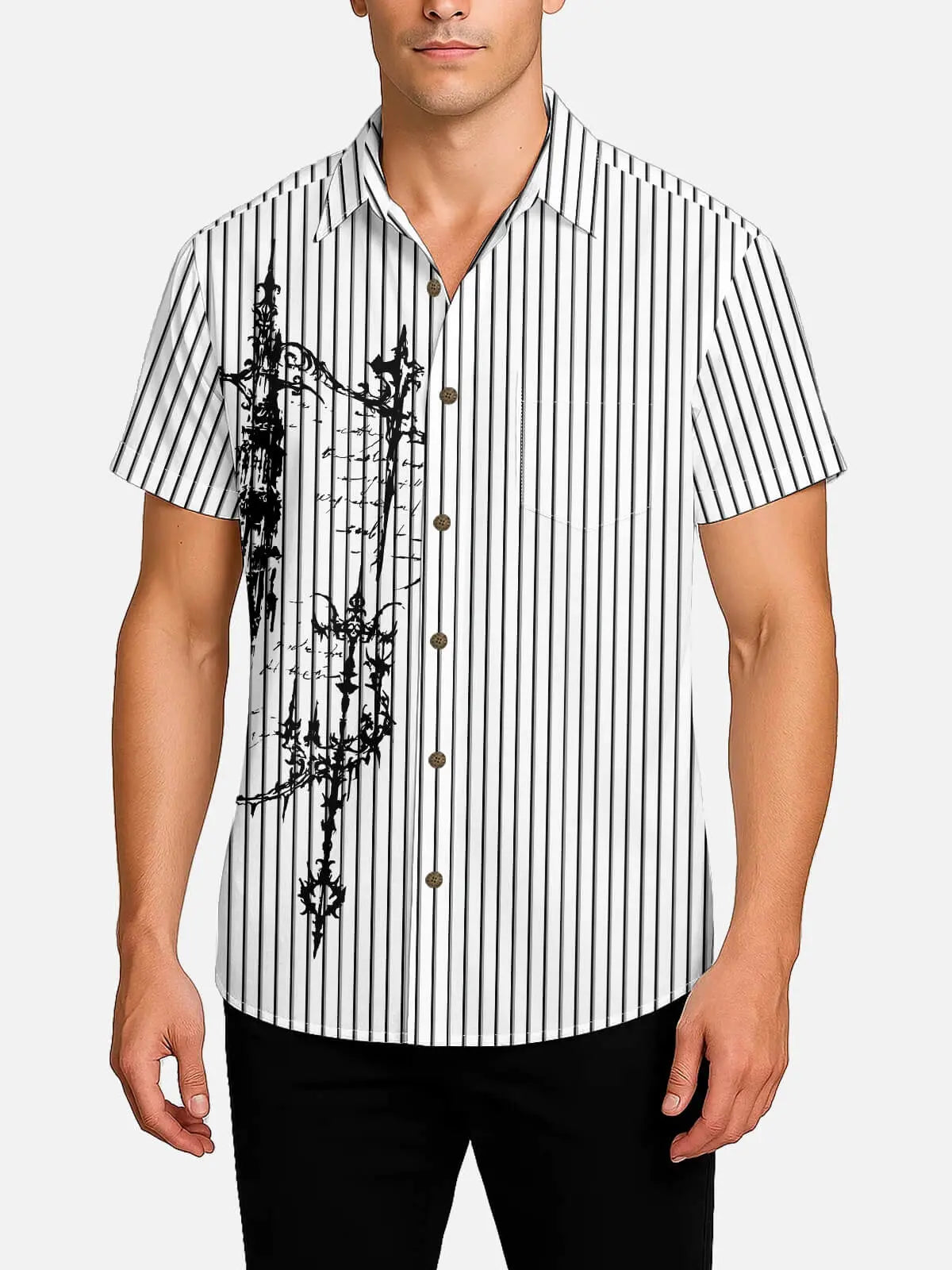 Tall Men's Gothic Manor Short Sleeve Shirt Eleven Oasis