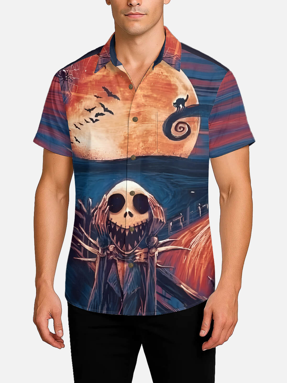 Men's Nightmare Scream Short Sleeve Shirt Eleven Oasis
