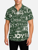 Tall Men's Christmas Typography Joy Short Sleeve Shirt Eleven Oasis